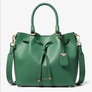 Michael Kors Blakey Medium Pine Green Bucket Bag
